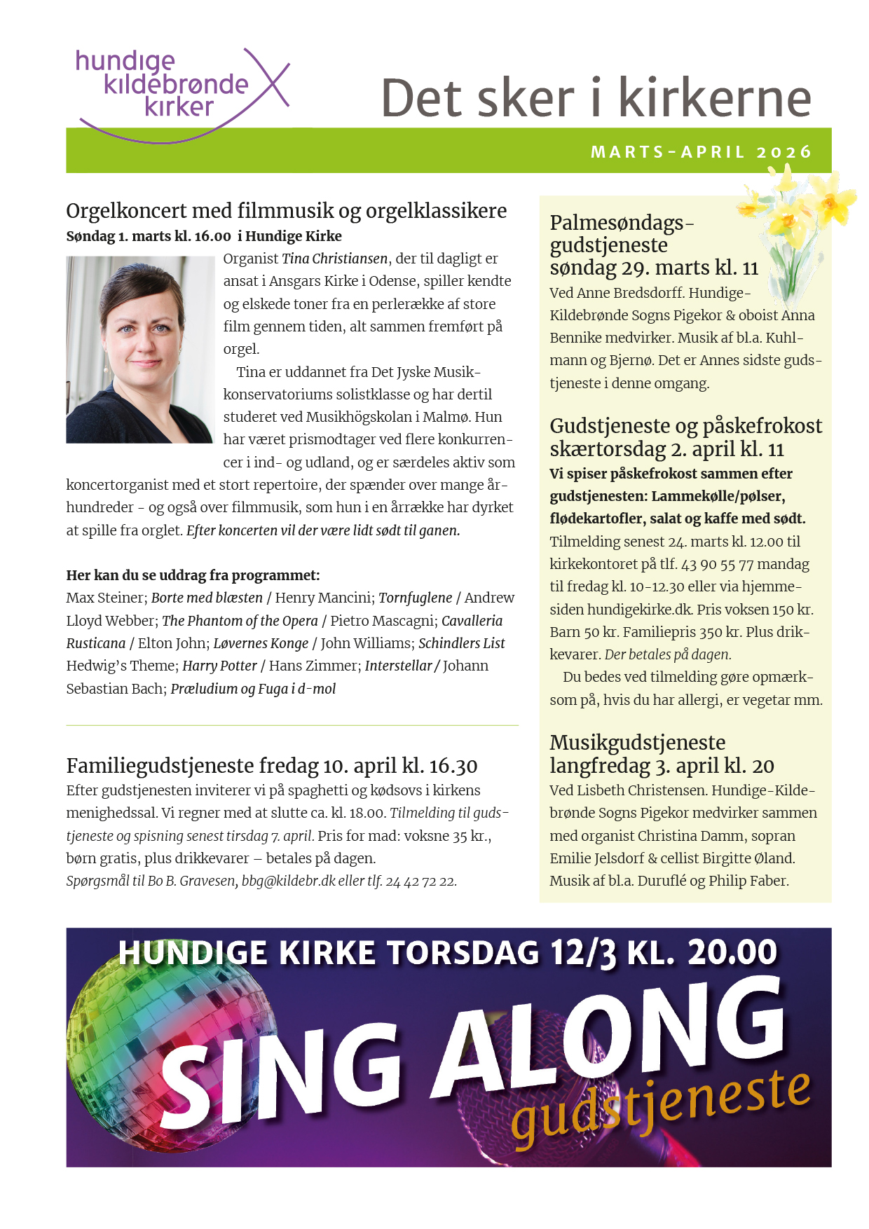 Bladforside med foto og tekst på ny kirketjener