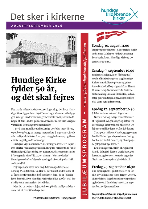 Bladforside med foto og tekst