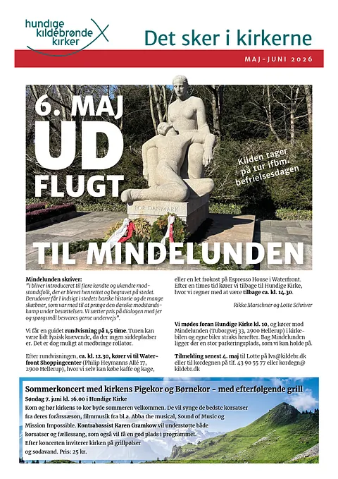 Bladforside med foto og tekst