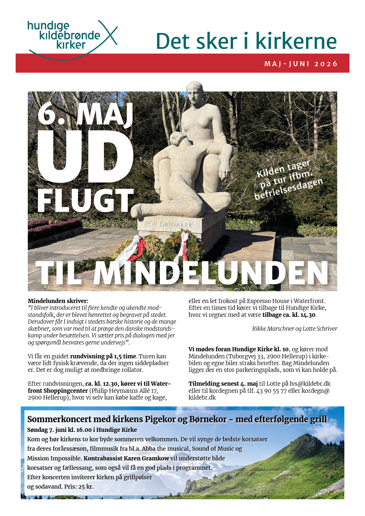 Bladforside med foto og tekst